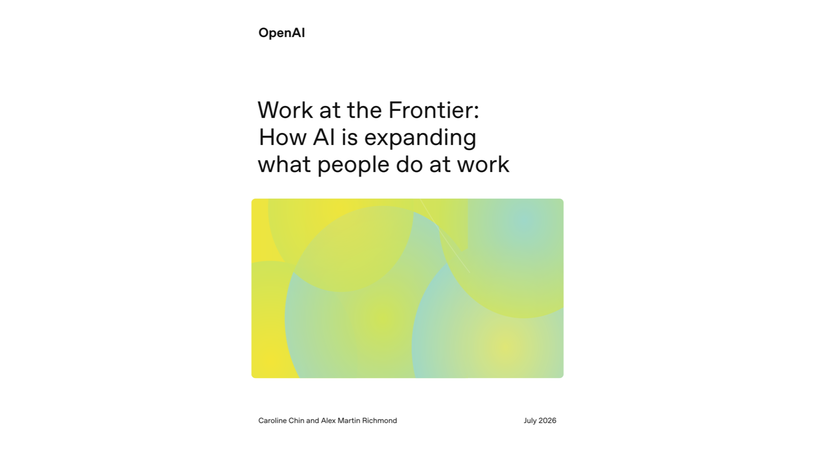 OpenAIのWork at the Frontierレポート表紙